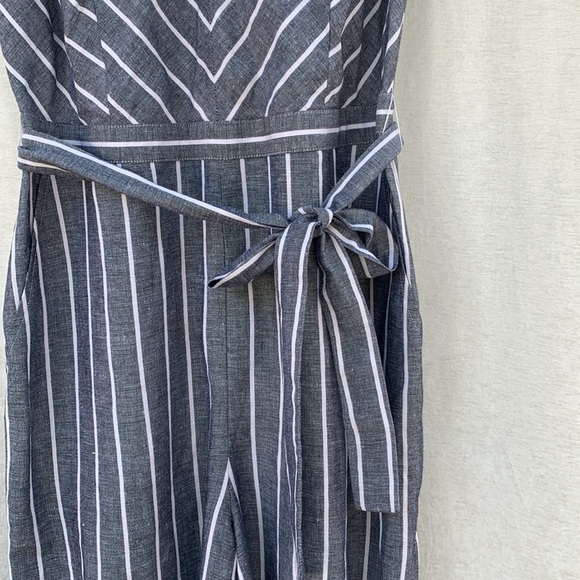 Loft Striped V Neck Cropped Jumpsuit - Picture 5 of 13